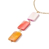 Natural Shell Rectangle Pendant Necklace with 304 Stainless Steel Chains for Women NJEW-C016-14G-3