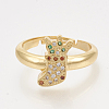 Brass Cubic Zirconia Pendants & Stud Earrings & Adjustable Rings Jewelry Sets SJEW-S043-12-2