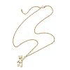 Alloy Bear Pendant 304 Stainless Steel Cable Chain Necklaces for Women NJEW-JN05739-4