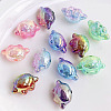 Transparent Crackle Acrylic Beads OACR-K008-08-1