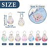 70Pcs 7 Colors Baking Painted Transparent Glass Pendants PALLOY-TA0002-48-10