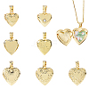 7Pcs 7 Styles Brass Locket Pendants KK-HS0015-91-1