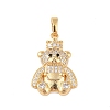 Brass Micro Pave Clear Cubic Zirconia Pendants KK-E111-33G-1