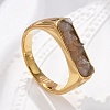 Rectangle Natural Quartz Crystal Chips Finger Rings RJEW-D303-02G-02-4