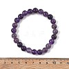 Natural Amethyst Beaded Stretch Bracelets BJEW-Q692-56-8mm-5