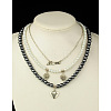 Glass Pearl Jewelry Sets for Valentine's Day: Necklaces & Earrings SJEW-JS00423-02-3