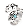 Synthetic Turquoise Cuff Rings RJEW-B040-03AS-2