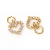 Electroplated Brass Micro Pave Cubic Zirconia Charms ZIRC-G167-03G-2