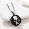 Antique Silver Stainless Steel Pendant Necklaces for Men NE5271-1-1