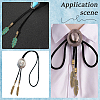 6Pcs 6 Colors Alloy Cord Ends with Feather Charms FIND-GF0009-05-5