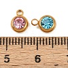 Birthstone 201 Stainless Steel Rhinestone Charms STAS-G368-01G-4