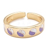 Brass Enamel Cuff Rings RJEW-I077-13G-3