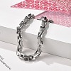 304 Stainless Steel Lock Link Chain Bracelets for Women Men BJEW-F488-03P-4