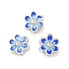 Rhodium Plated 925 Sterling Silver Enamel Beads STER-P060-05P-1