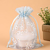 Rectangle Organza Drawstring Bags X-CON-PW0001-062A-03-1