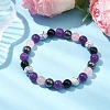 8mm Round Natural Obsidian & Dyed Quartz & Dyed Jade BJEW-JB10437-2