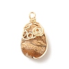 Eco-Friendly Natural Mixed Stone Pendants PALLOY-JF01593-3