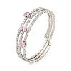 Rack Plating Brass Pave Clear Cubic Zirconia Open Cuff Wrap Bangles BJEW-B110-01P-2