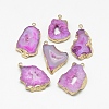 Natural Druzy Agate Slices Pendants G-Q494-65-G-2