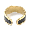 Ion Plating(IP) 304 Stainless Steel Enamel Cuff Finger Rings RJEW-L107-051G-02-3