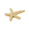 304 Stainless Steel Rhinestone Starfish STAS-I322-34G-02-2