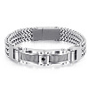 304 Stainless Steel Pave Cubic Zirconia Wheat Chain Bracelets for Men's FS-WGC4B47-05-1