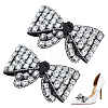 WADORN 2Pcs Acrylic Rhinestone & Polyester & Iron Shoe Decorations DIY-WR0004-11-1