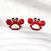 Brass Enamel Stud Earrings EJEW-A148-01A-1