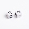 White Cube Letter Acrylic Beads X-PL37C9308-Q-3