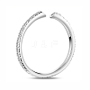 SHEGRACE Simple Design Rhodium Plated 925 Sterling Silver Cuff Rings JR109A-3