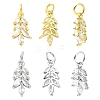 10Pcs 2 Colors Rack Plating Brass Pave Cubic Zirconia Pendants KK-YW0004-32-1