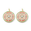 Brass Pave Colorful Cubic Zirconia Pendants KK-N232-461-2