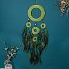 Ethnic Style Iron Woven Net/Web with Feather Hanging Decorations PW-WGD4309-01-1