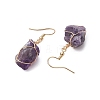 Natural Amethyst & 304 Stainless Steel Dangle Earrings for Women EJEW-JE06237-01-4