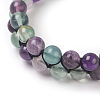 Adjustable Natural Fluorite Braided Bead Bracelets BJEW-E351-01G-4