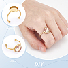 DIY Half Round Dome 304 Stainless Steel Open Cuff Rings Jewelry Making Kits DIY-UN0006-39-5