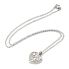 Non-Tarnish 201 Stainless Steel Hollow Heart Pendant Necklace with Cable Chains NJEW-Q317-14P-1