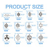  72Pcs 12 Styles Tibetan Style Alloy Connector Charms TIBE-TA0001-29-11