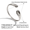 304 Stainless Steel Adjustable Open Cuff Bangles for Women AP4404-2-1