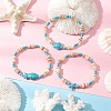 3Pcs Natural Freshwater Shell Beaded Stretch Bracelets BJEW-JB11804-1