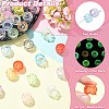 100Pcs Luminous Transparent Acrylic Bead Caps TACR-CJ0001-76-3