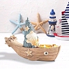 Resin Gnome & Boat Figurines Display Decorations PW-WG4136F-01-2