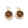 Brass Micro Pave Cubic Zirconia Pendants KK-C252-02G-G-1