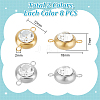 Unicraftale 16Pcs 2 Colors 304 Stainless Steel Pave Clear Cubic Zirconia Connector Charms STAS-UN0056-06-3