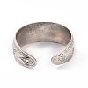 Bohemia Tibetan Style Alloy Thick Open Cuff Bangle for Women LS-BJEW-E002-01AS-01-3