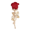 Valentine's Day Rose Flower Zinc Alloy Enamel Brooches JEWB-I031-05A-1