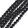 Synthetic Black Stone Beads Strands X-GSR12mmC044-1