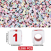1200Pcs Opaque White Acrylic Beads MACR-PA0001-74-2