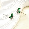 Brass Micro Pave Cubic Zirconia Stud Earrings EJEW-M103-09P-3