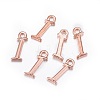 Rose Gold Plated Alloy Letter Pendants X-PALLOY-J718-01RG-I-2